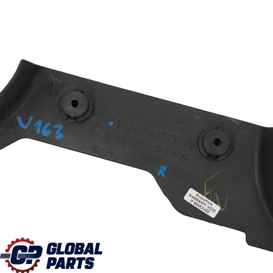 Mercedes-Benz M-Class ML W163 Right O/S Rail Sill Panel Trim Cover to with Part number A1636861036 Mercedes-Benz M-Class ML W163 Right O/S Rail Sill Panel Trim Cover - SKU A1636861036 - Part number A1636861036