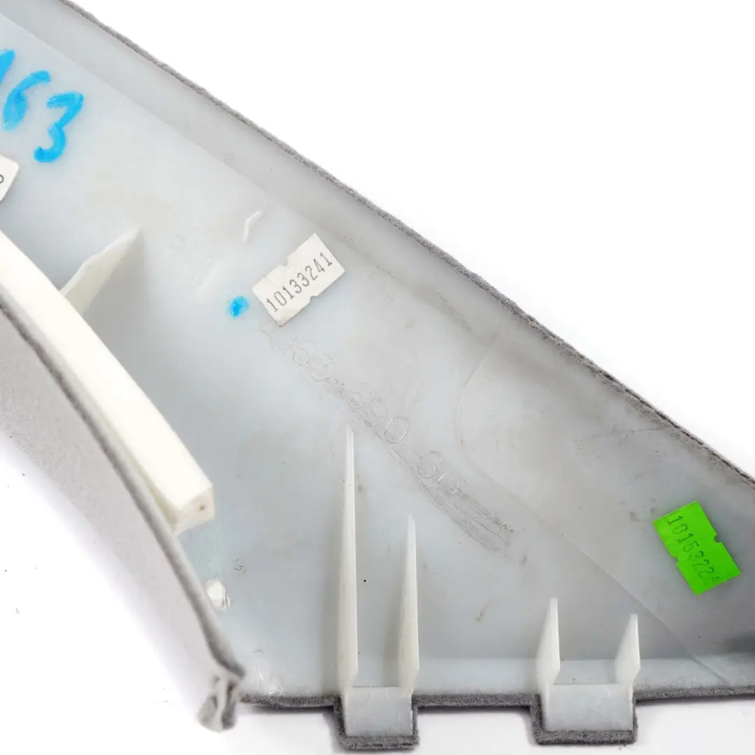 Mercedes-Benz M ML W163 Front Right A-Pillar Cover Panel Cloth Grey to with Part number A1636906025 Mercedes-Benz M ML W163 Front Right A-Pillar Cover Panel Cloth Grey - SKU A1636906025 - Part number A1636906025
