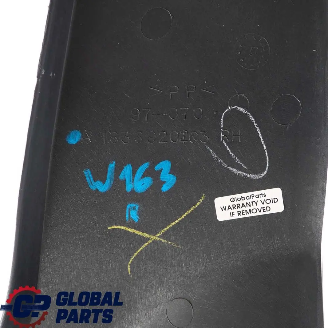 Mercedes-Benz M-Class ML W163 Inside Right O/S D-Pillar Trim Cover to with Part number A1636920203 Mercedes-Benz M-Class ML W163 Inside Right O/S D-Pillar Trim Cover - SKU A1636920203 - Part number A1636920203