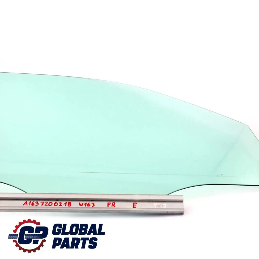 Delantero Derecho Cristal Verde AS2 para Mercedes ML W163 con número de pieza A1637200218 Mercedes ML W163 Delantero Derecho Cristal Verde AS2 - SKU A1637200218 - Número de pieza A1637200218