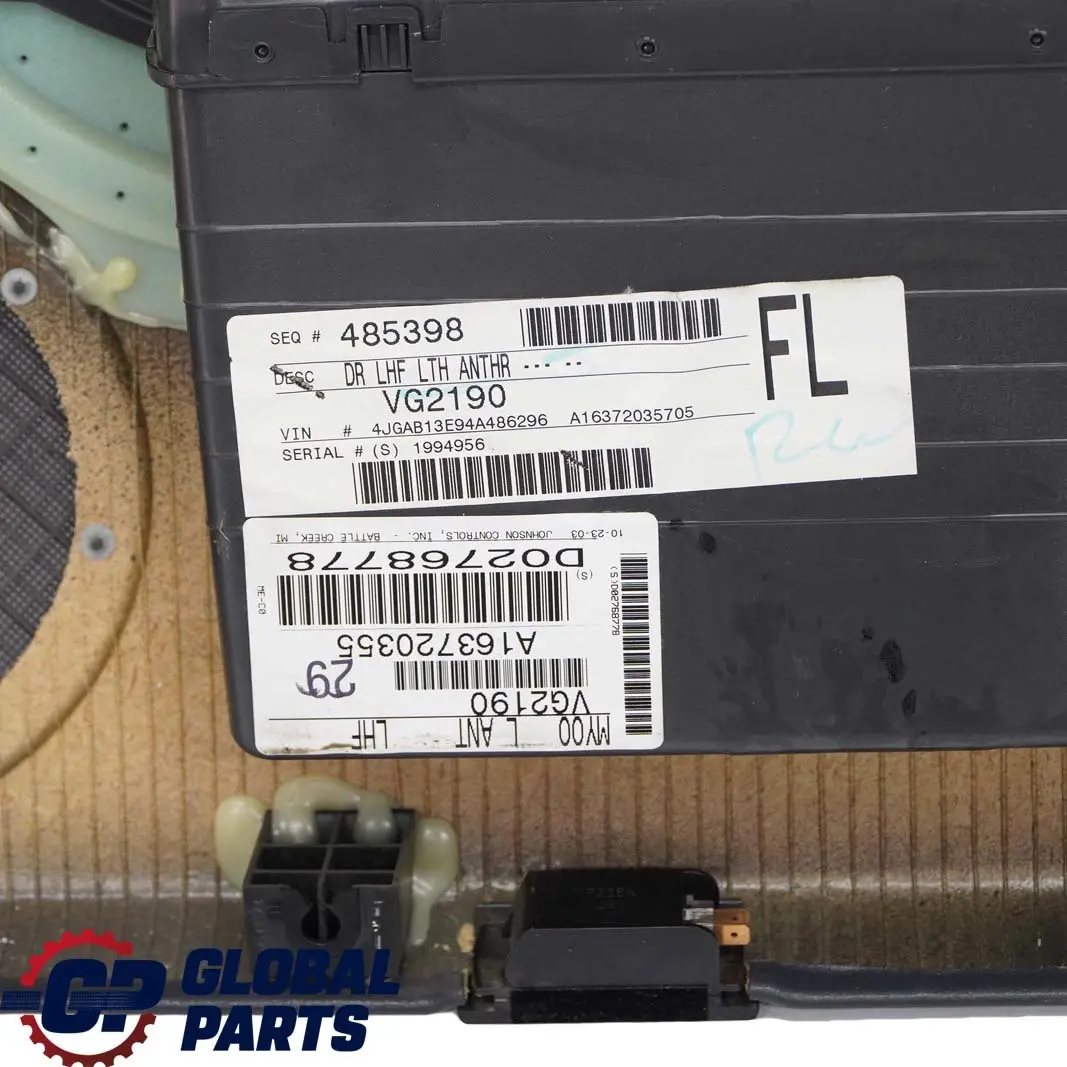 Mercedes-Benz ML W163 Front Left N/S Door Card Trim Panel Black Leather to with Part number A1637203570 Mercedes-Benz ML W163 Front Left N/S Door Card Trim Panel Black Leather - SKU A1637203570 - Part number A1637203570