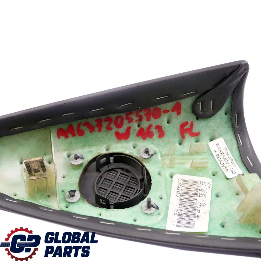 Mercedes ML W163 Puerta Delantera Izquierda Altavoz Tapa Tweeter Cuero Negro - SKU A1637205570-1 - Número de pieza A1637205570