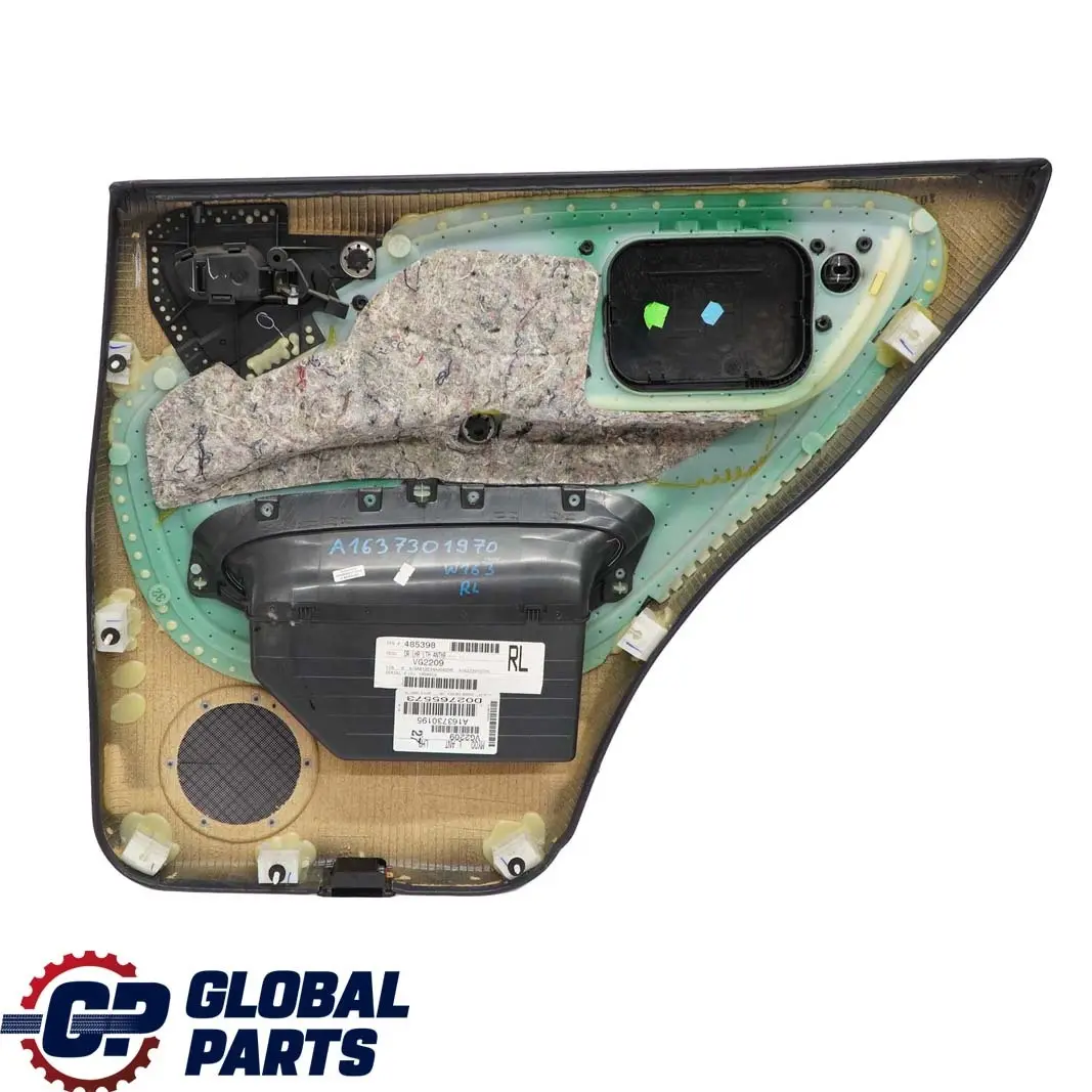  Mercedes-Benz ML W163 Rear Left N/S Door Card Trim Panel Black Leather - SKU A1637301970 - Part number A1637301970