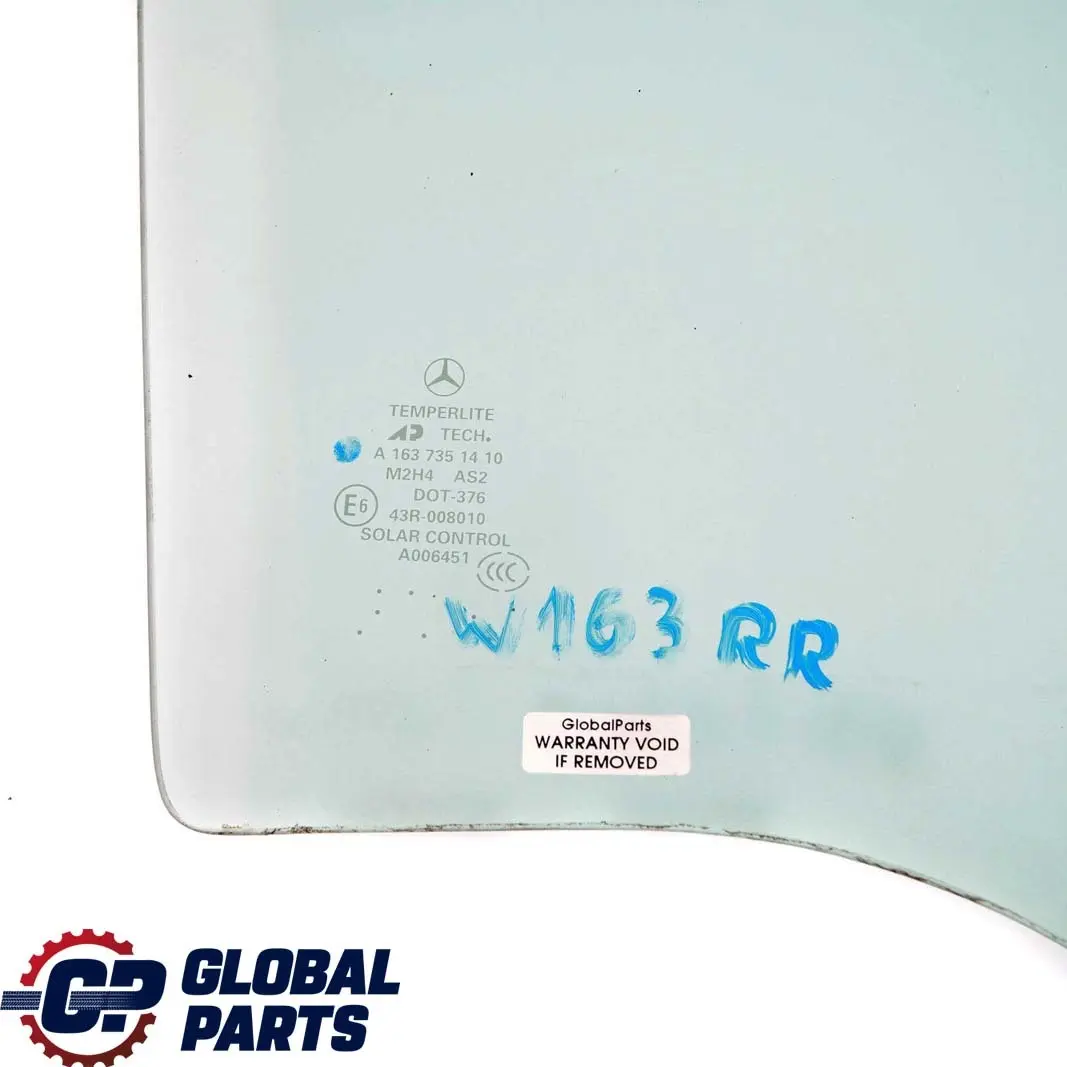 MERCEDES-BENZ M-CLASSE ML W163 Arriere Droite Porte Verre Vitre AS2 pour à propos du numéro de pièce A1637351410 MERCEDES-BENZ M-CLASSE ML W163 Arriere Droite Porte Verre Vitre AS2 - SKU A1637351410 - Numéro de pièce A1637351410
