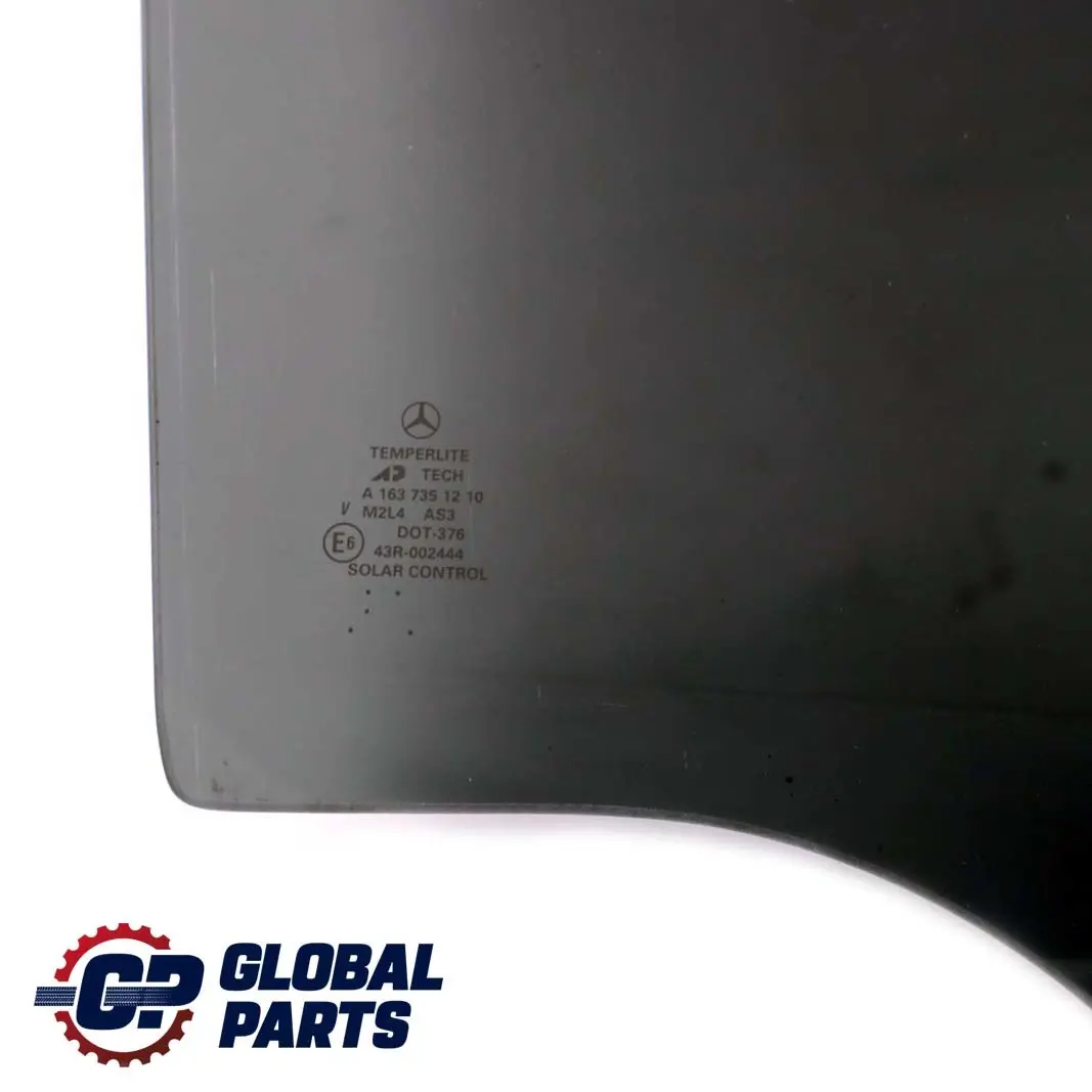 Hinter Tür Scheibe Getönt Schwarz Glas AS3 Rechts Außen für Mercedes ML W163 mit Teilenummer A1637352010 Mercedes ML W163 Hinter Tür Scheibe Getönt Schwarz Glas AS3 Rechts Außen - SKU A1637352010 - Teilenummer A1637352010