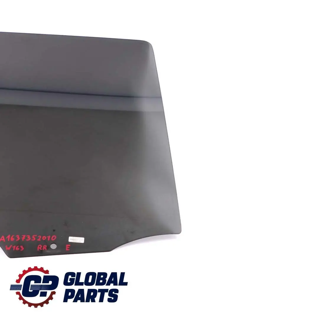 Door Window Tinted Black Glass AS3 Right O/S to Mercedes ML W163 Rear with Part number A1637352010 Mercedes ML W163 Rear Door Window Tinted Black Glass AS3 Right O/S - SKU A1637352010 - Part number A1637352010