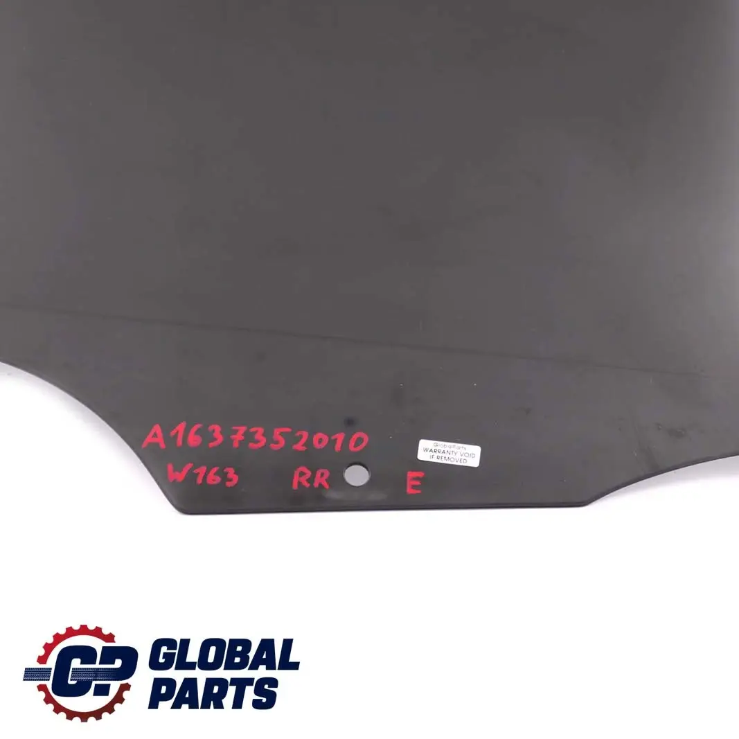 Door Window Tinted Black Glass AS3 Right O/S to Mercedes ML W163 Rear with Part number A1637352010 Mercedes ML W163 Rear Door Window Tinted Black Glass AS3 Right O/S - SKU A1637352010 - Part number A1637352010