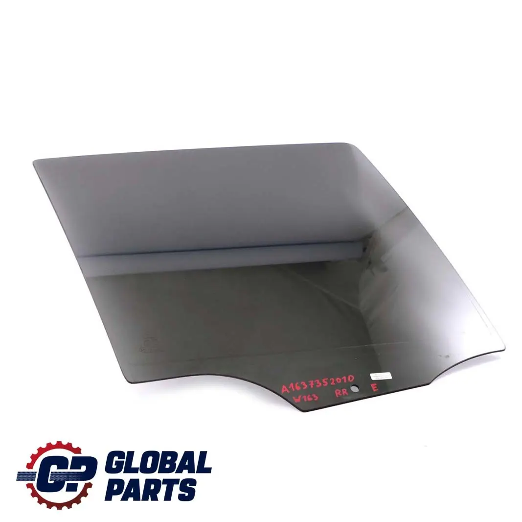Door Window Tinted Black Glass AS3 Right O/S to Mercedes ML W163 Rear with Part number A1637352010 Mercedes ML W163 Rear Door Window Tinted Black Glass AS3 Right O/S - SKU A1637352010 - Part number A1637352010