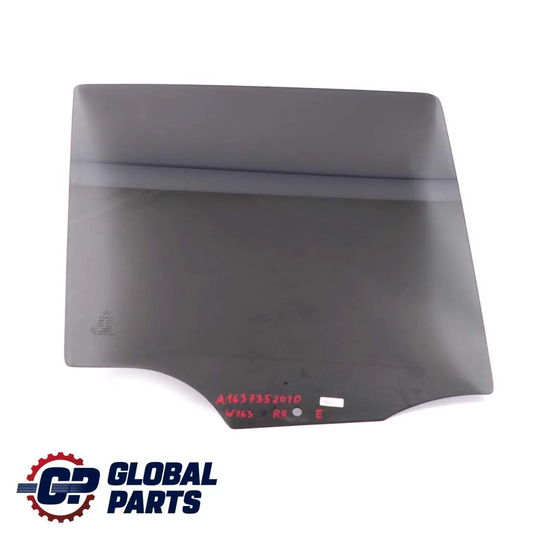 Door Window Tinted Black Glass AS3 Right O/S to Mercedes ML W163 Rear with Part number A1637352010 Mercedes ML W163 Rear Door Window Tinted Black Glass AS3 Right O/S - SKU A1637352010 - Part number A1637352010