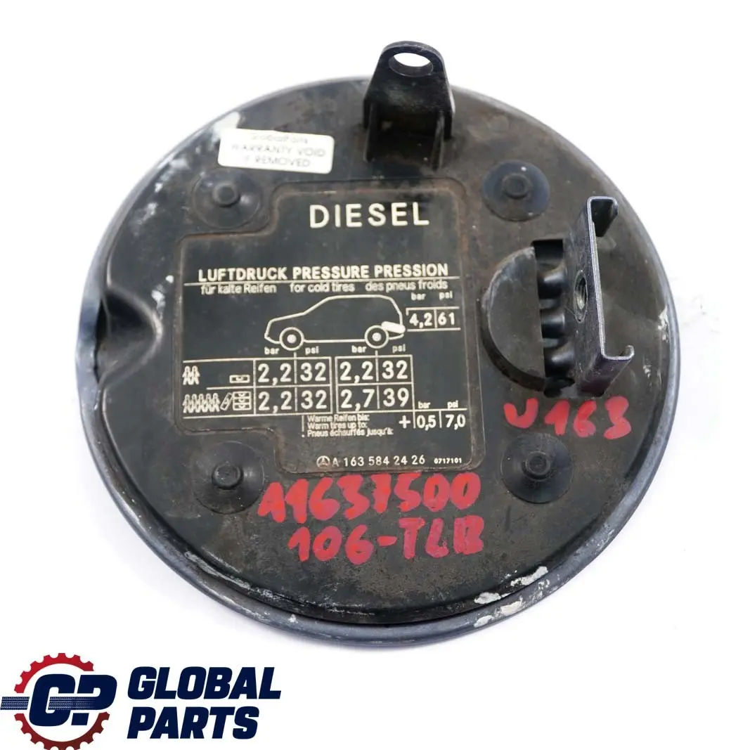  Mercedes-Benz M-Class ML W163 Fuel Flap Tank Cap Cover Teallite Blue 353 - SKU A1637500106-TLB - Part number A1637500106