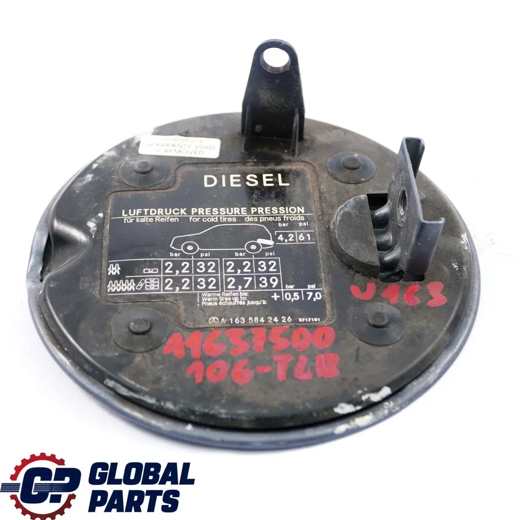  Mercedes-Benz M-Class ML W163 Fuel Flap Tank Cap Cover Teallite Blue 353 - SKU A1637500106-TLB - Part number A1637500106
