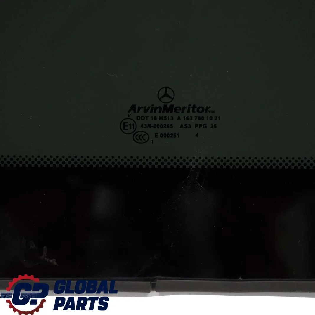  Mercedes-Benz M-Class ML W163 Sliding Roof Sunroof Window Glass Panel AS3 - SKU A1637801021 - Part number A1637801021