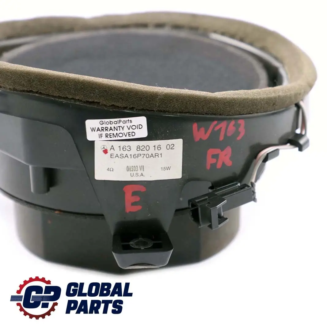 Clase M ML W163 Delantero Derecho Puerta Altavoz Altavoz para Mercedes con número de pieza A1638201602 Mercedes Clase M ML W163 Delantero Derecho Puerta Altavoz Altavoz - SKU A1638201602 - Número de pieza A1638201602