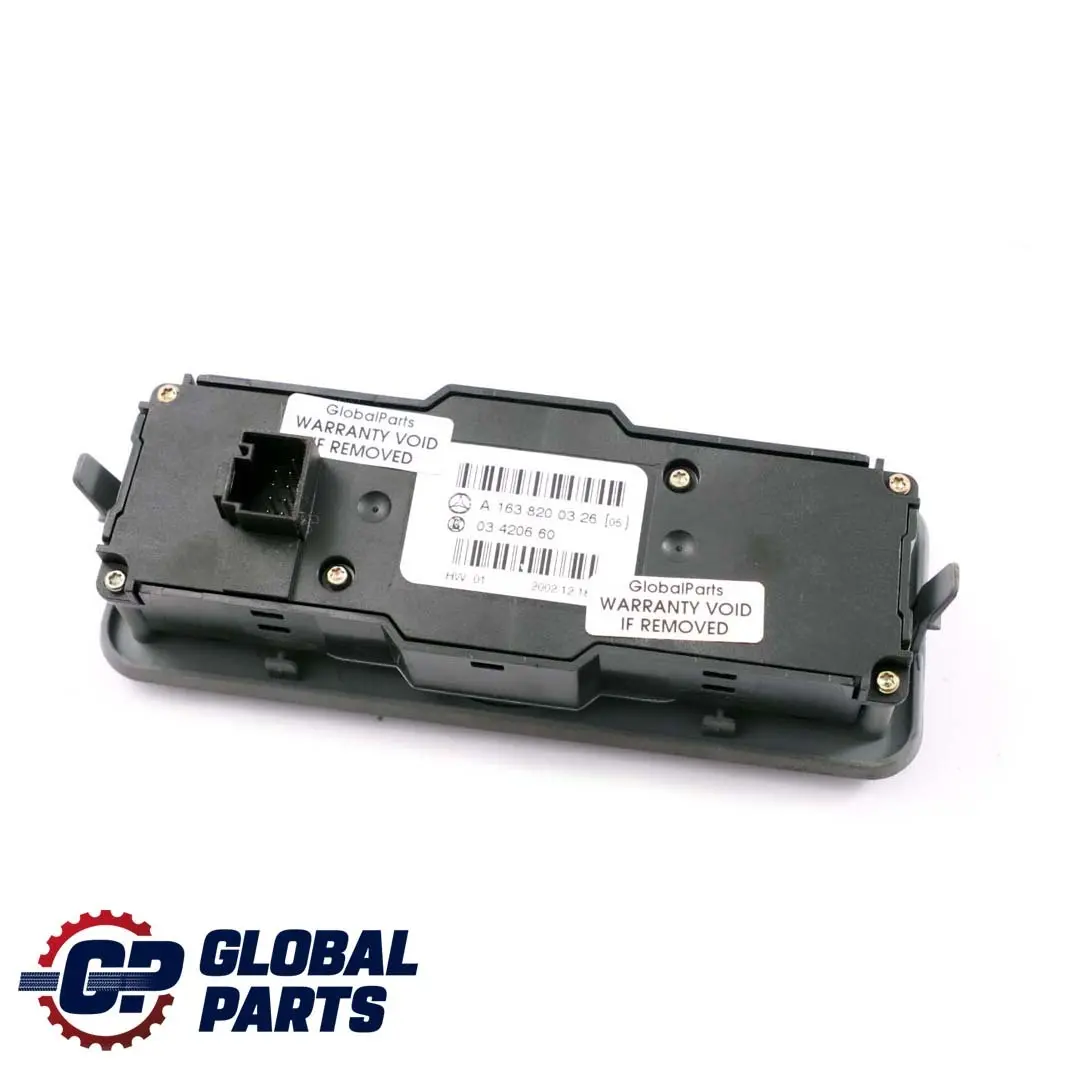 Mercedes W163 Console centrale Pannello interruttore aria condizionata finestra - SKU A1638204910 - Numero di parte A1688206810