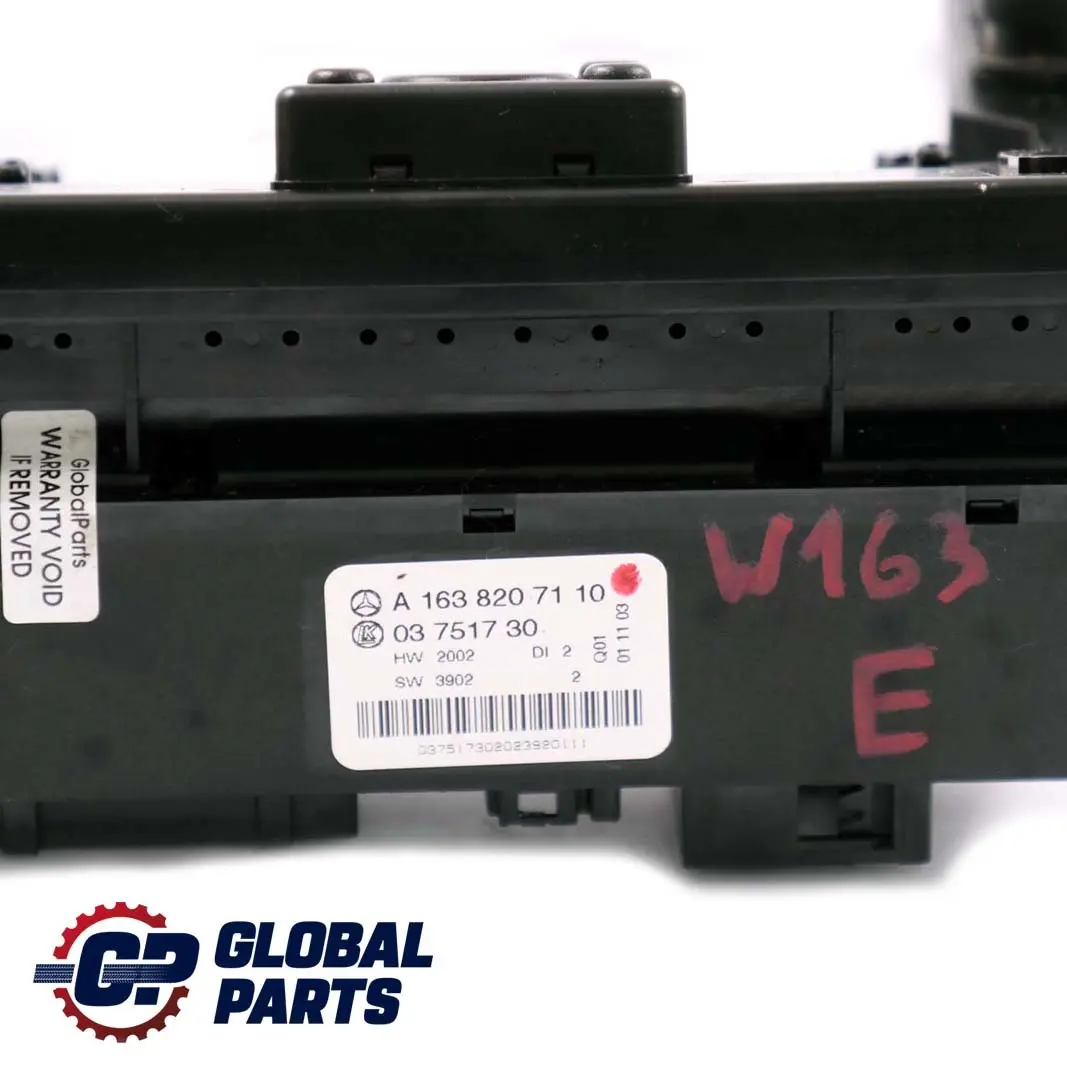  Mercedes-Benz M ML W163 Centre Console Window Mirror Control Switch - SKU A1638207110 - Part number A1638207110