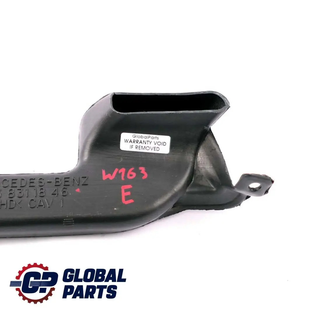 Mercedes-Benz ML-Class W163 Air Duct Guide Channel Bottom Right O/S to with Part number A1638311846 Mercedes-Benz ML-Class W163 Air Duct Guide Channel Bottom Right O/S - SKU A1638311846 - Part number A1638311846