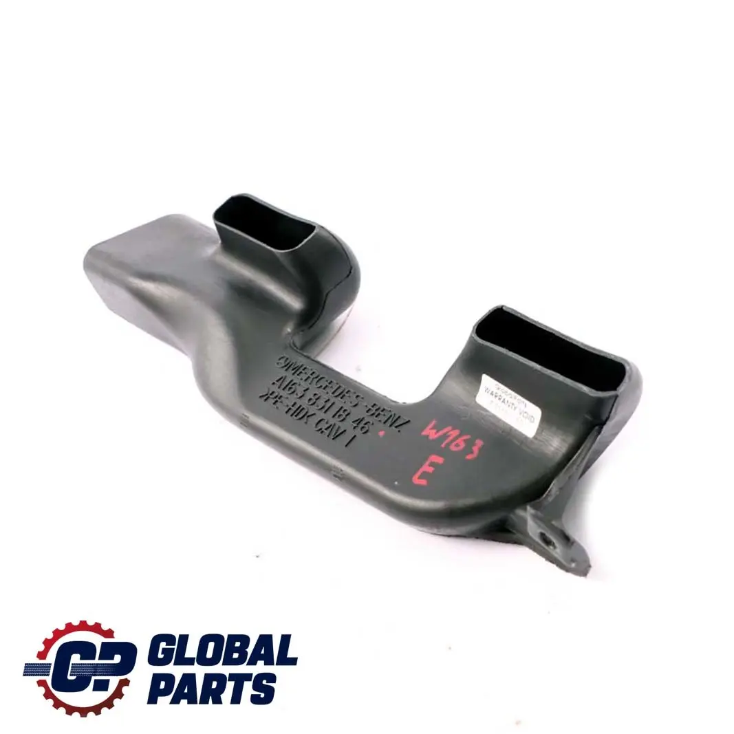 ML-Class W163 Canale guida condotto d'aria in basso destra per Mercedes con numero di parte A1638311846 Mercedes ML-Class W163 Canale guida condotto d'aria in basso destra - SKU A1638311846 - Numero di parte A1638311846