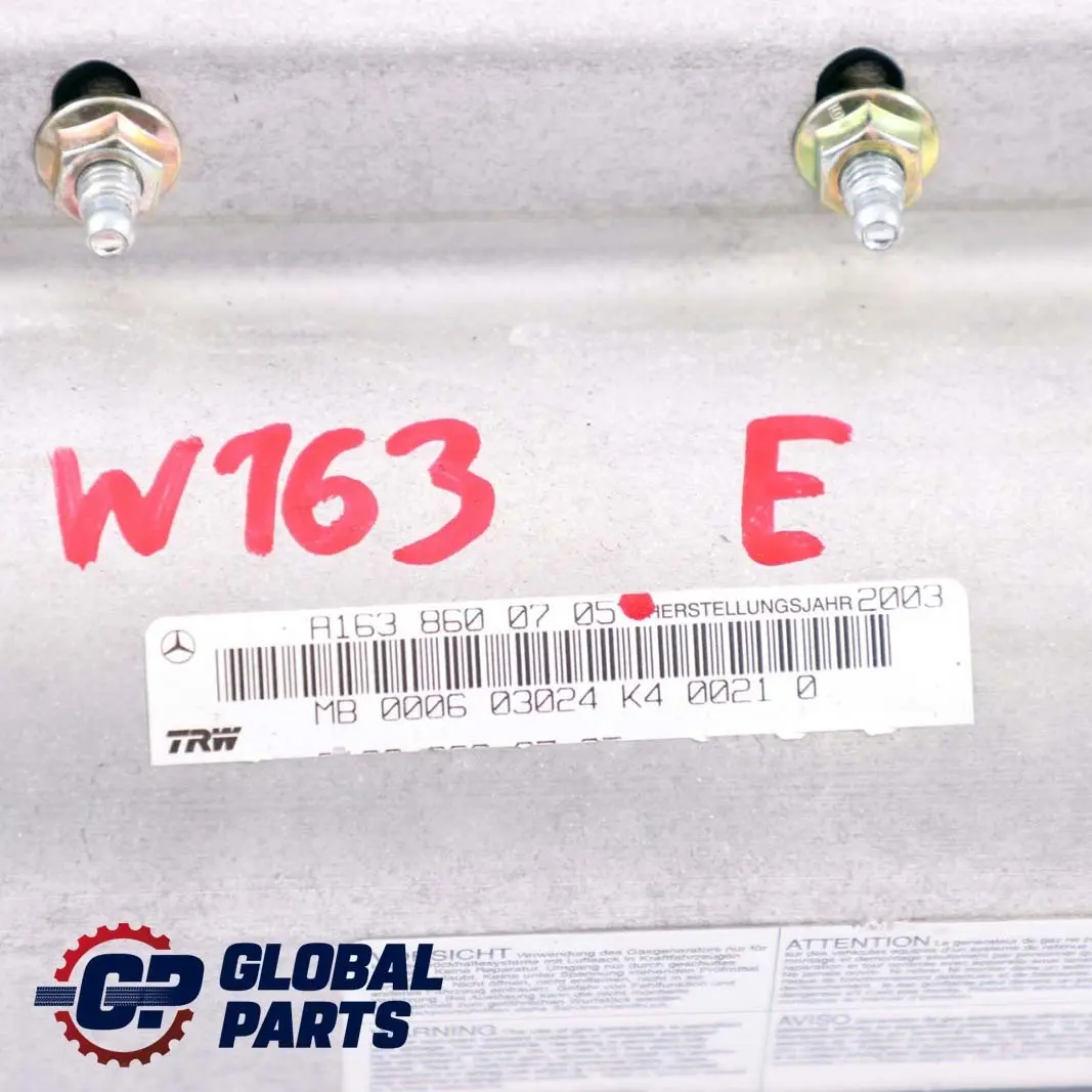 Mercedes ML W163 Passenger Side Front Left N/S Dashboard Air Module - SKU A1638600705 - Part number A1638600705