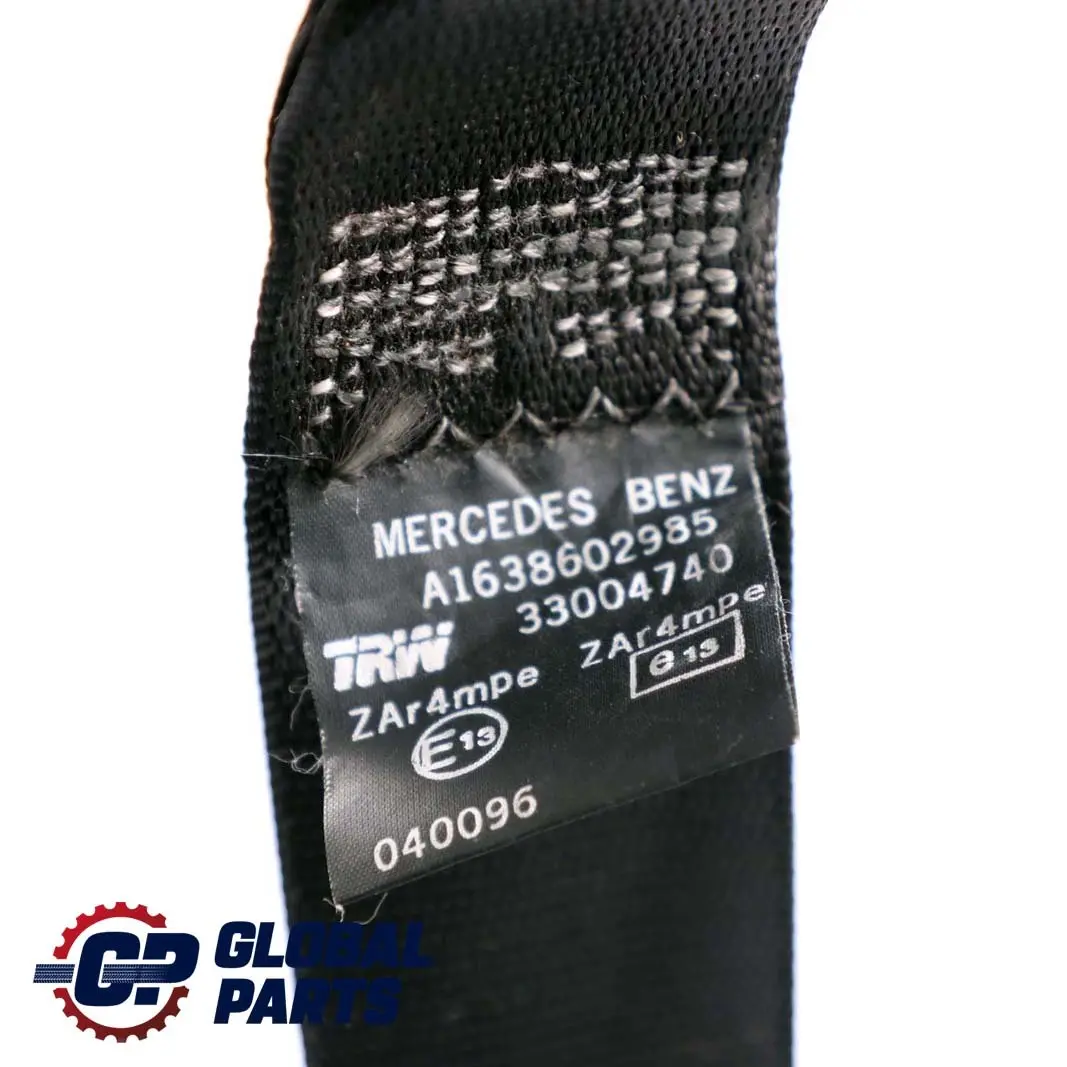 Mercedes W163 Cinturón Seguridad Delantero Izquierdo Negro - SKU A1638602985 - Número de pieza A1638602985