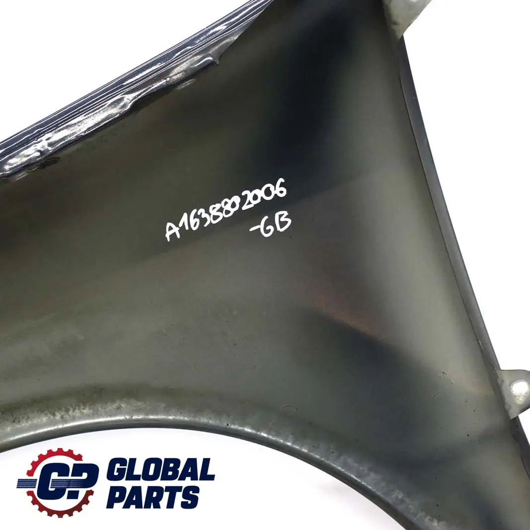 Front Right O/S Side Panel Wing Fender Green Black Metallic 189 to Mercedes ML W163 with Part number A1638802006 Mercedes ML W163 Front Right O/S Side Panel Wing Fender Green Black Metallic 189 - SKU A1638802006-GB - Part number A1638802006