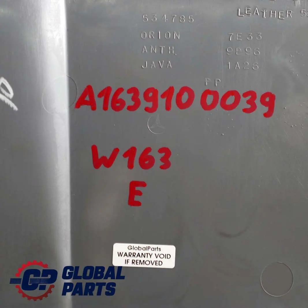  Mercedes-Benz M-Klasse W163 Vordersitz Links Rechts Rückwand Abdeckung Grau - SKU A1639100039 - Teilenummer A1639100039