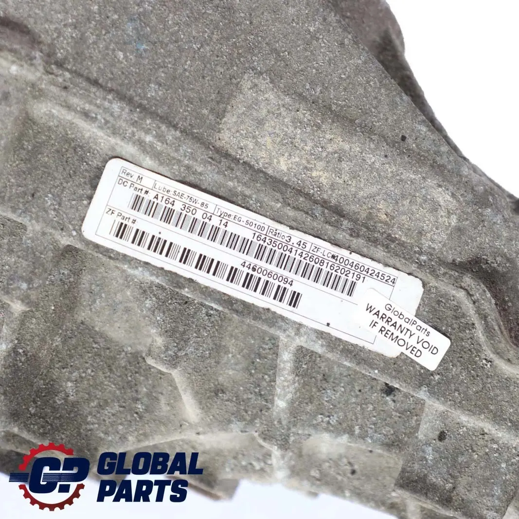 Mercedes ML W164 Rear Differential Diff 3,45 Ratio WARRANTY - SKU A1643500414 - Part number A1643500414