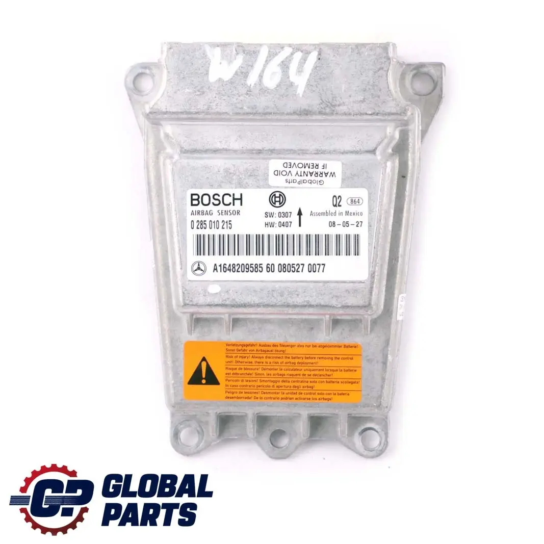 Mercedes ML W164 Moduł Sterownik Poduszki Powietrznej Airbag A1648209585