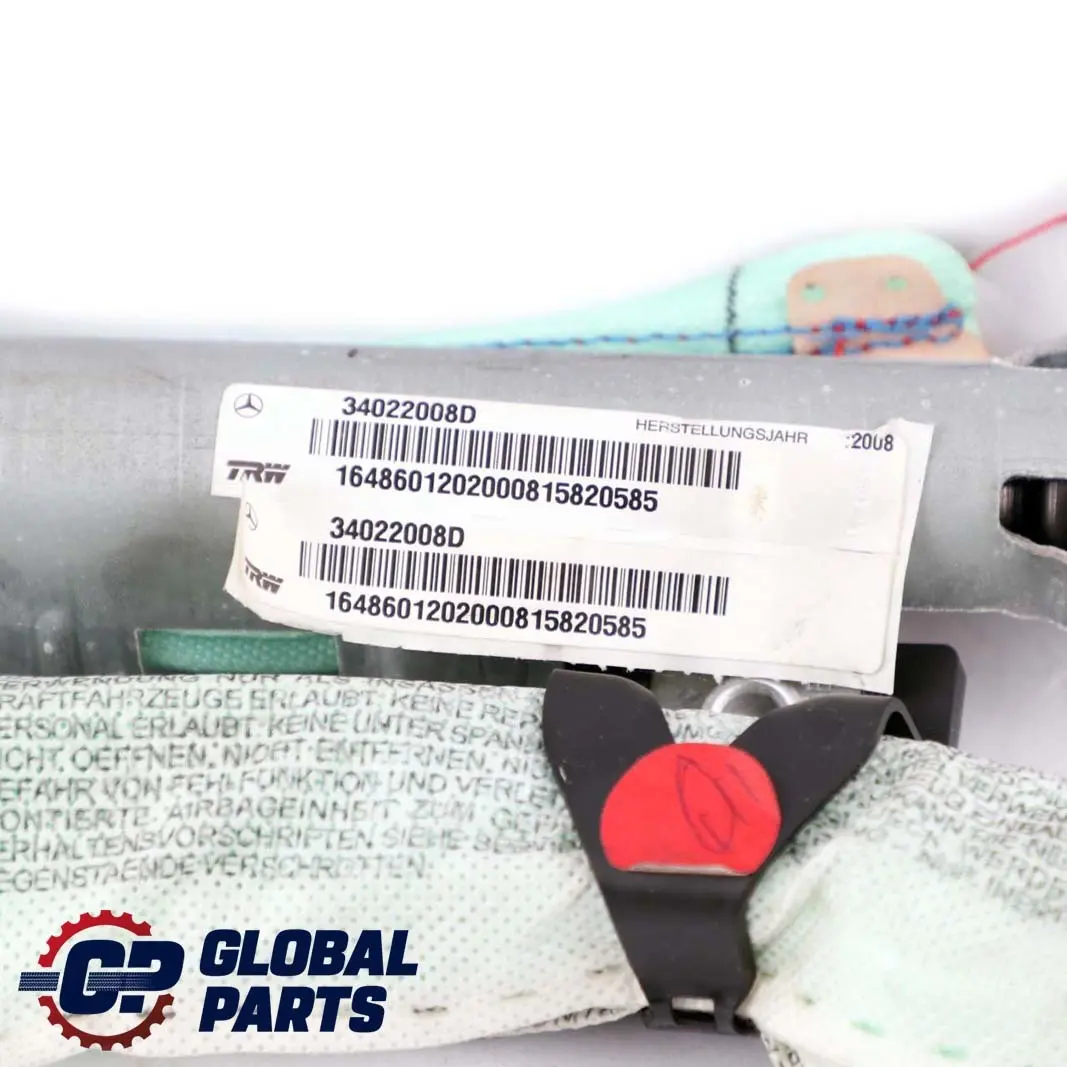  Mercedes-Benz Clase M ML W164 Airbag de techo cortina derecha - SKU A1648601202 - Número de pieza A1648601202