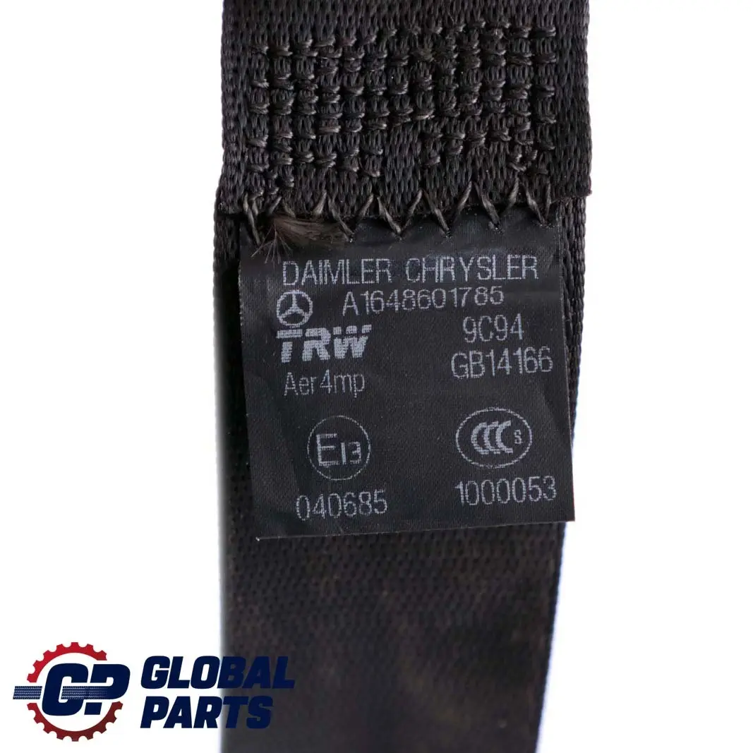 Cintura Di Sicurezza Posteriore Nera Sinistra per Mercedes ML W164 con numero di parte A1648601785 Mercedes ML W164 Cintura Di Sicurezza Posteriore Nera Sinistra - SKU A1648601785 - Numero di parte A1648601785