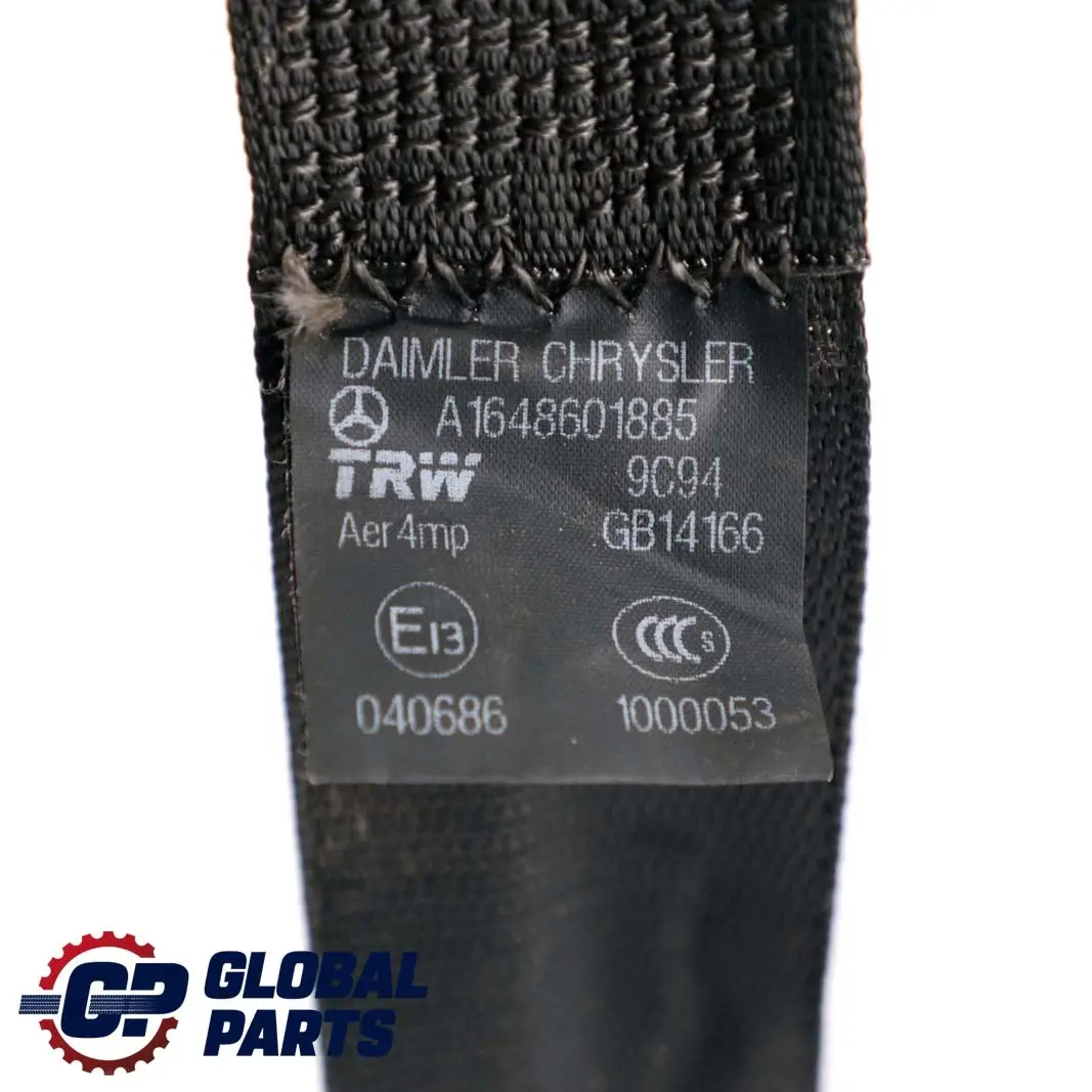 Mercedes ML W164 Cintura di sicurezza posteriore destra Nero - SKU A1648601885 - Numero di parte A1648601885