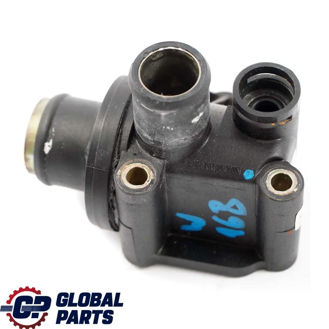M166 Thermostat Coolant Housing to Mercedes W168 with Part number A1662030275 Mercedes W168 M166 Thermostat Coolant Housing - SKU A1662030275 - Part number A1662030275