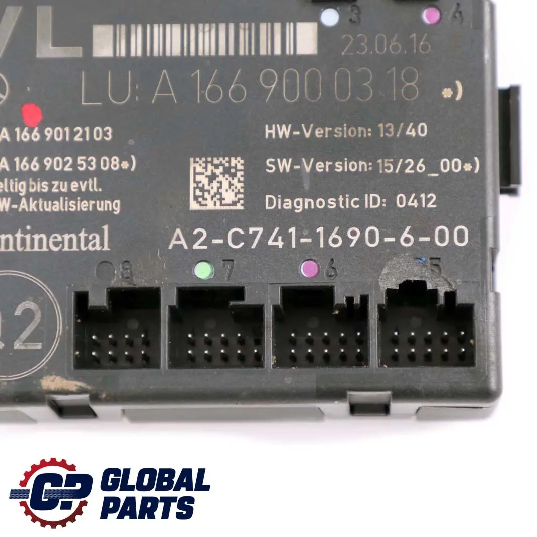  Mercedes-Benz W176 W246 Module de commande de la porte avant gauche ECU - SKU A1669000318 - Numéro de pièce A1669000318