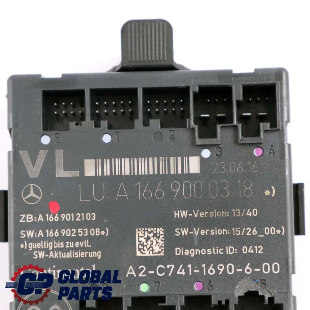  Mercedes-Benz A B Class W176 W246 Front Left N/S Door Control Unit Module ECU - SKU A1669000318 - Part number A1669000318