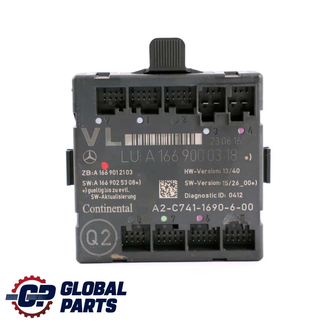 Mercedes-Benz W176 W246 Módulo de control de la puerta delantera izquierda ECU para con número de pieza A1669000318 Mercedes-Benz W176 W246 Módulo de control de la puerta delantera izquierda ECU - SKU A1669000318 - Número de pieza A1669000318