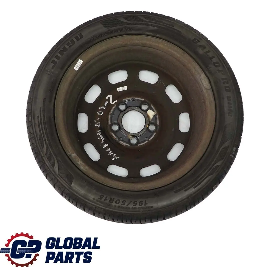 Spare Wheel Steel 15" 5,5J Tyre R15 195/50 to Mercedes W168 with Part number A1684000702 Mercedes W168 Spare Wheel Steel 15" 5,5J Tyre R15 195/50 - SKU A1684000702-2 - Part number A1684000702