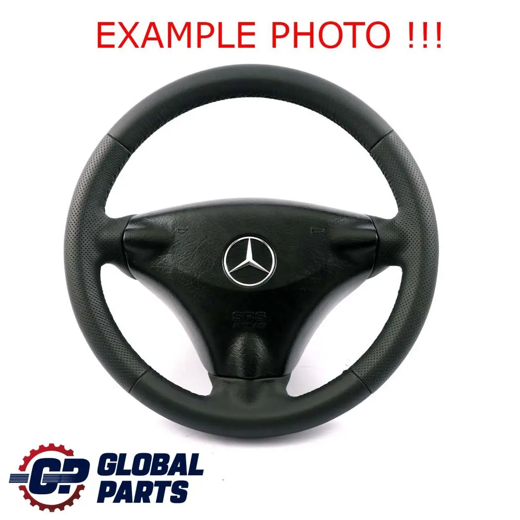 Mercedes-Benz Classe A W168 NUOVO Volante in pelle con filettature nere