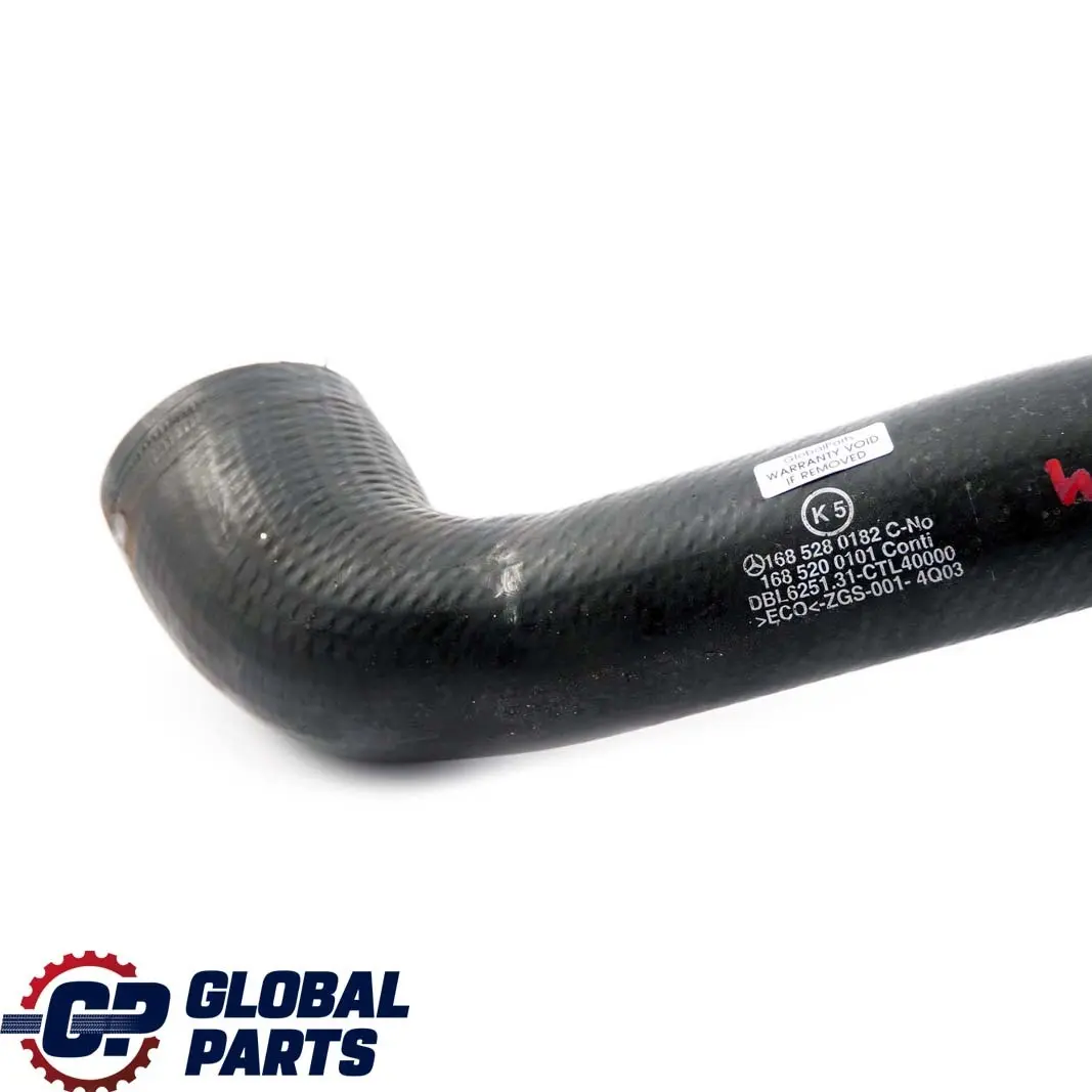 Mercedes-Benz A-Class W168 Intercooler Hose Pipe Tube Line to with Part number A1685280182 Mercedes-Benz A-Class W168 Intercooler Hose Pipe Tube Line - SKU A1685280182 - Part number A1685280182