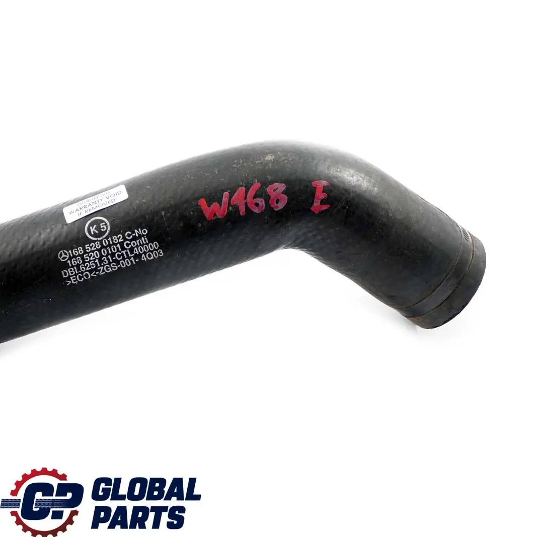 Mercedes-Benz A-Class W168 Intercooler Hose Pipe Tube Line to with Part number A1685280182 Mercedes-Benz A-Class W168 Intercooler Hose Pipe Tube Line - SKU A1685280182 - Part number A1685280182