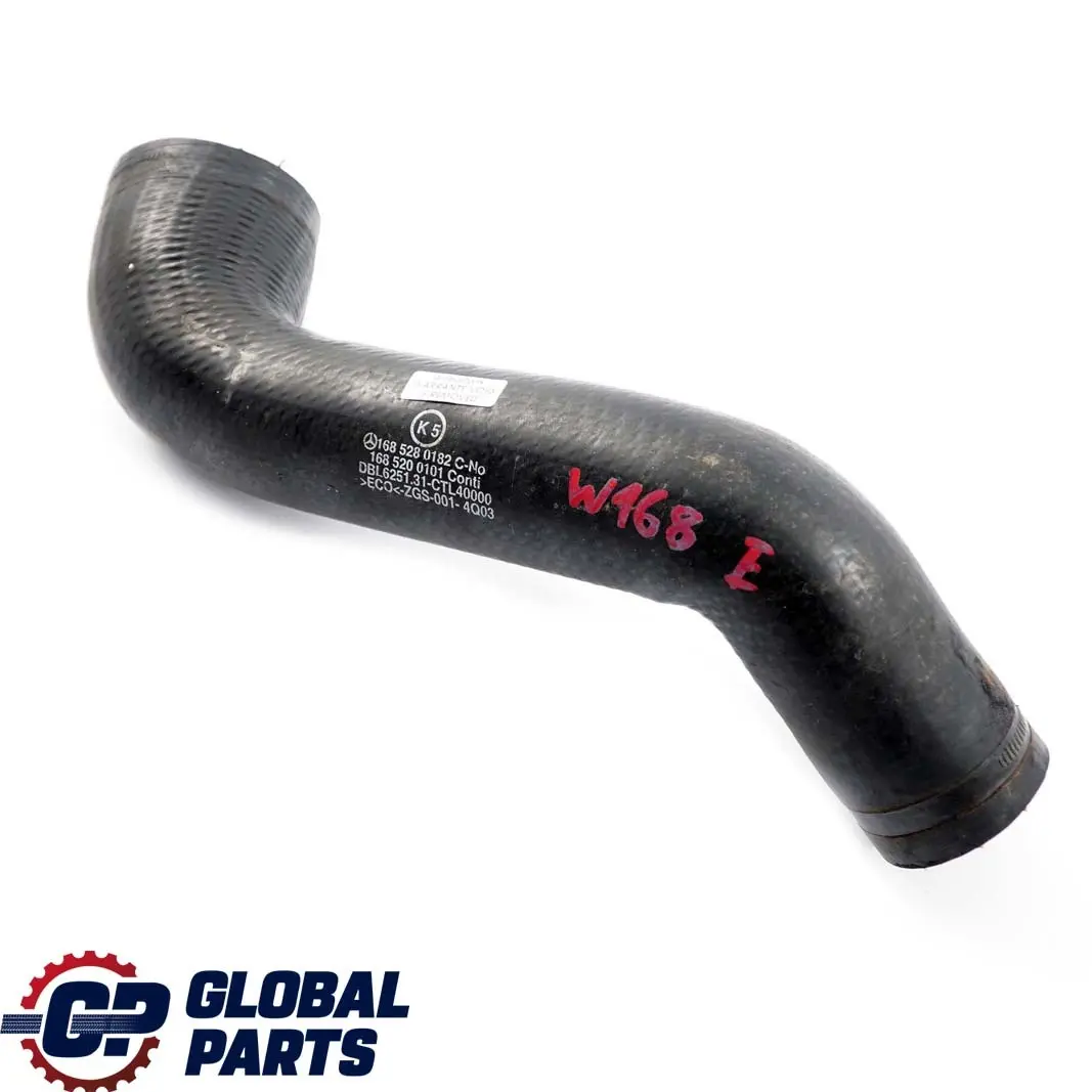 Mercedes-Benz A-Class W168 Intercooler Hose Pipe Tube Line to with Part number A1685280182 Mercedes-Benz A-Class W168 Intercooler Hose Pipe Tube Line - SKU A1685280182 - Part number A1685280182