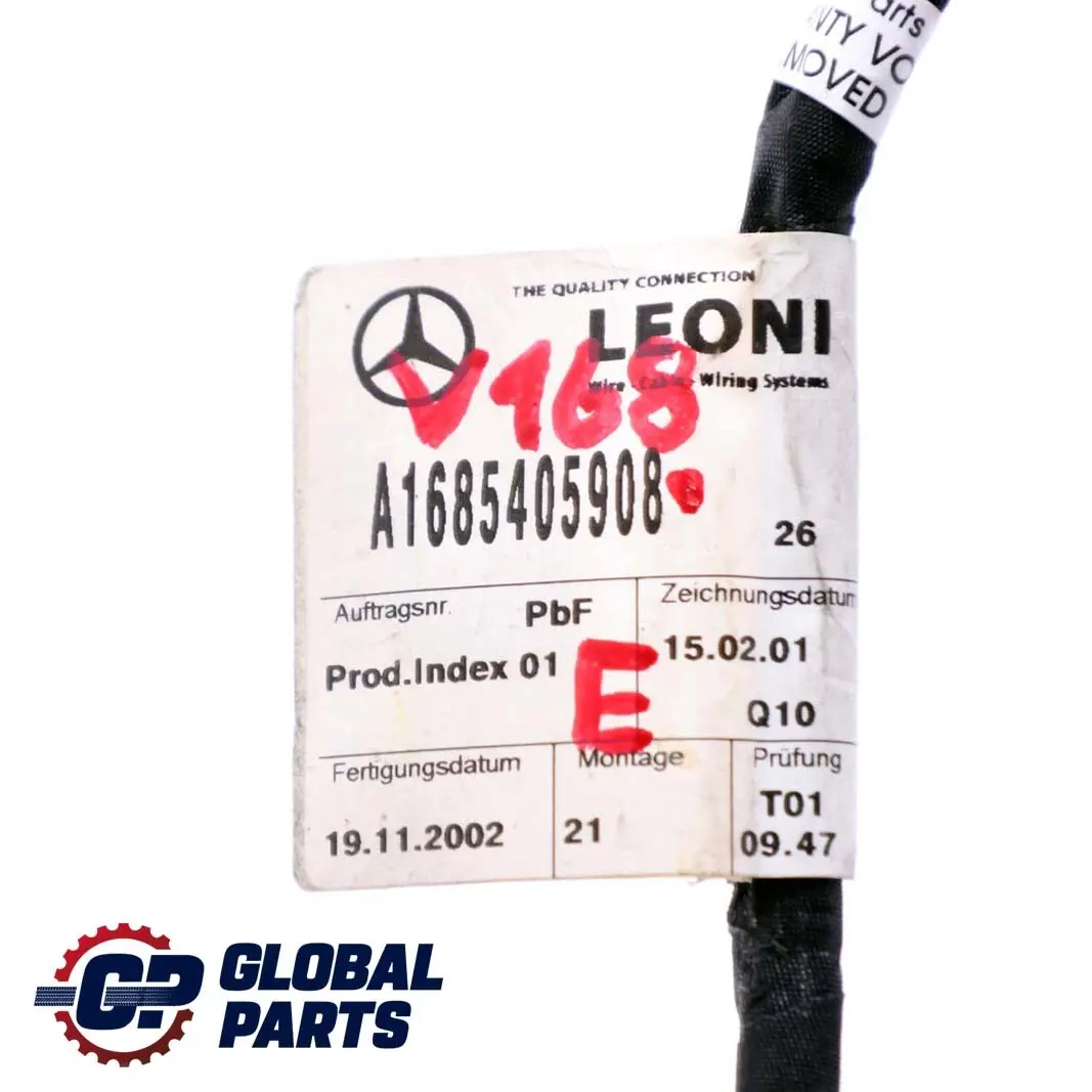 Mercedes-Benz A-Class W168 Door Cable Harness Wiring Loom Rear to with Part number A1685405908 Mercedes-Benz A-Class W168 Door Cable Harness Wiring Loom Rear - SKU A1685405908 - Part number A1685405908
