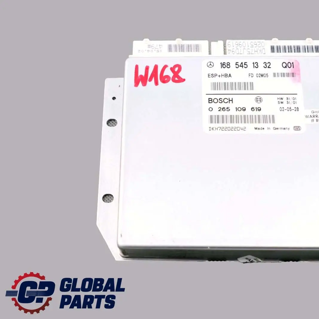 Mercedes-Benz A-Class W168 ESP BAS Control Unit Module ECU to with Part number A1685451332 Mercedes-Benz A-Class W168 ESP BAS Control Unit Module ECU - SKU A1685451332 - Part number A1685451332