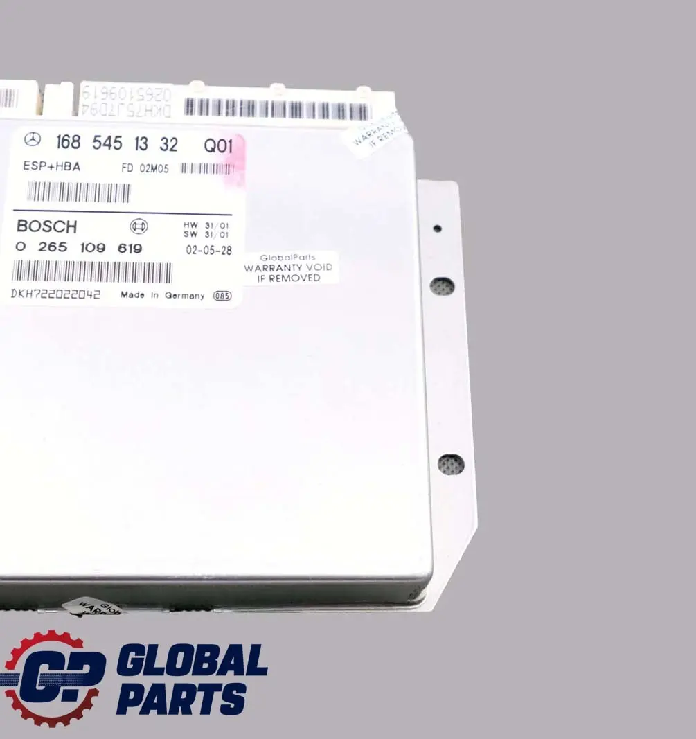 Mercedes-Benz A-Class W168 ESP BAS Control Unit Module ECU to with Part number A1685451332 Mercedes-Benz A-Class W168 ESP BAS Control Unit Module ECU - SKU A1685451332 - Part number A1685451332