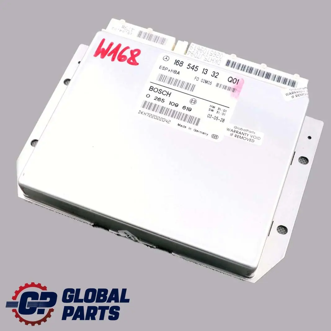 Mercedes-Benz A-Class W168 ESP BAS Control Unit Module ECU to with Part number A1685451332 Mercedes-Benz A-Class W168 ESP BAS Control Unit Module ECU - SKU A1685451332 - Part number A1685451332