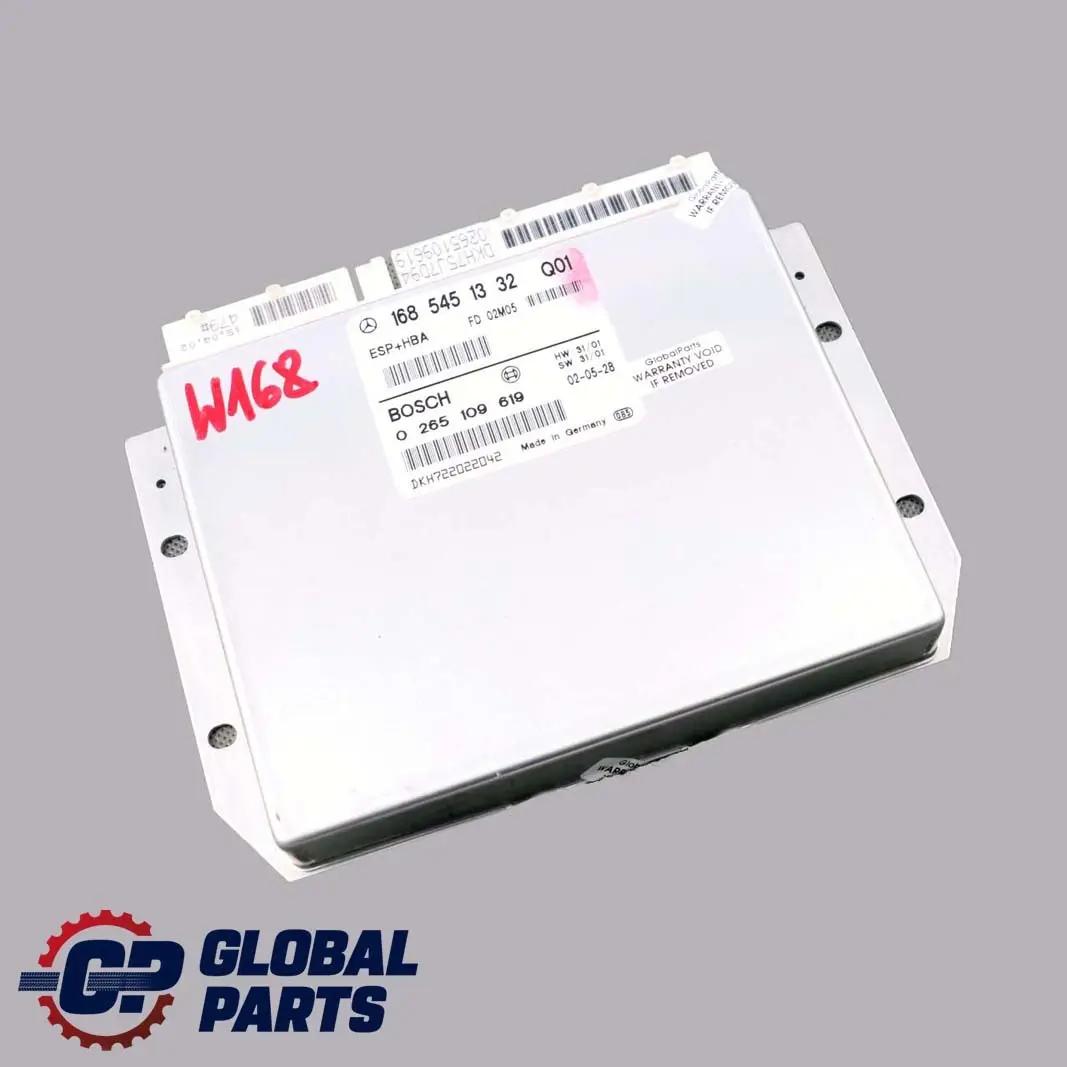Mercedes-Benz A-Class W168 ESP BAS Control Unit Module ECU to with Part number A1685451332 Mercedes-Benz A-Class W168 ESP BAS Control Unit Module ECU - SKU A1685451332 - Part number A1685451332