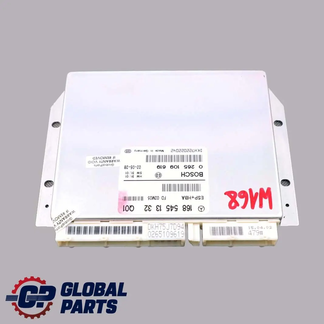 Mercedes-Benz A-Class W168 ESP BAS Control Unit Module ECU to with Part number A1685451332 Mercedes-Benz A-Class W168 ESP BAS Control Unit Module ECU - SKU A1685451332 - Part number A1685451332