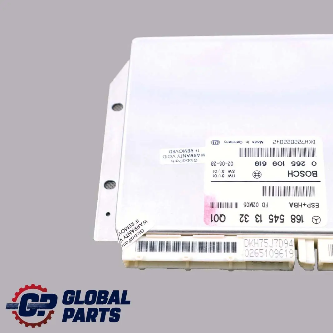 Mercedes-Benz A-Class W168 ESP BAS Control Unit Module ECU to with Part number A1685451332 Mercedes-Benz A-Class W168 ESP BAS Control Unit Module ECU - SKU A1685451332 - Part number A1685451332