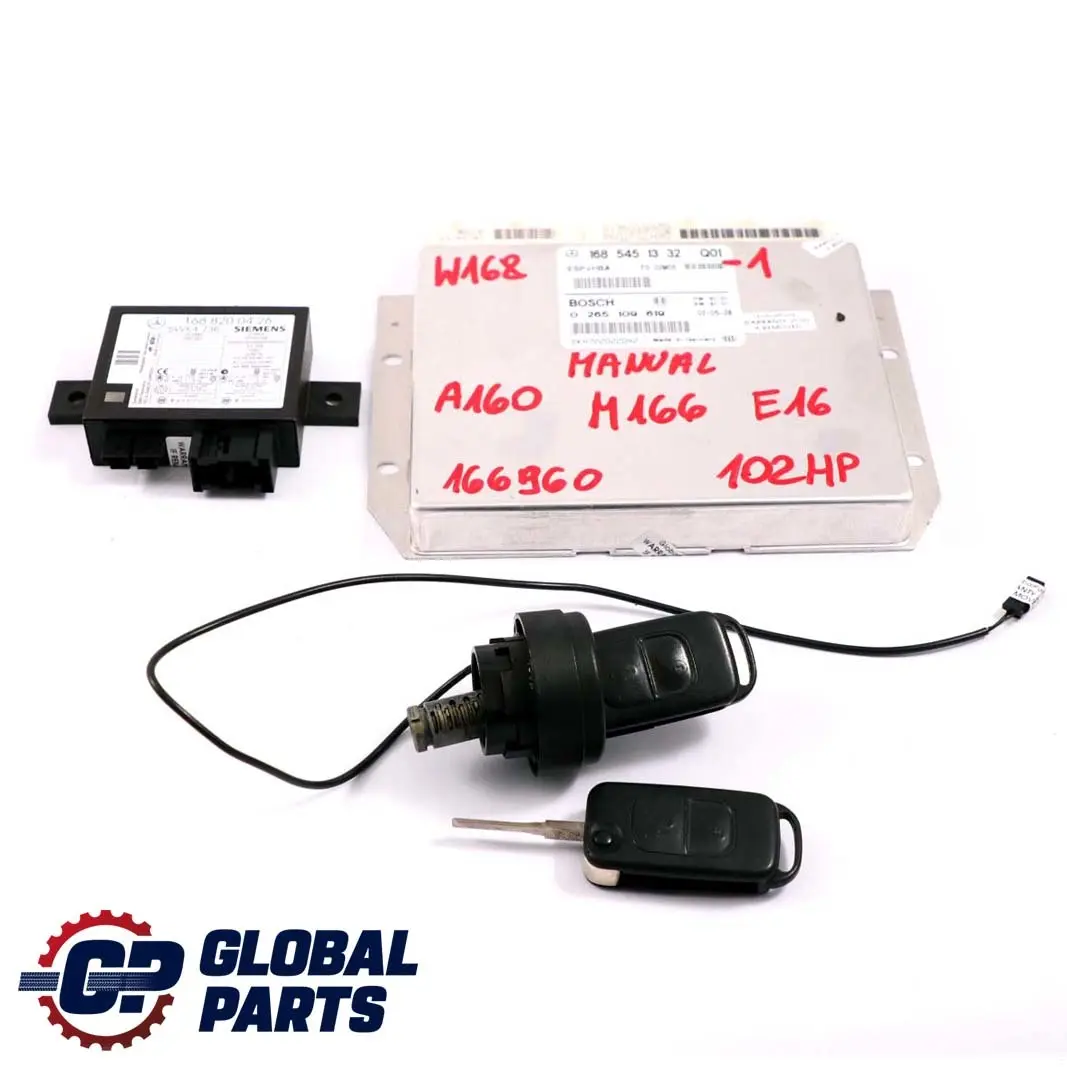 Mercedes-Benz W168 A160 102HP Engine Control ECU Kit + 2 Keys Manual to with Part number A1685451332 Mercedes-Benz W168 A160 102HP Engine Control ECU Kit + 2 Keys Manual - SKU A1685451332-1 - Part number A1685451332