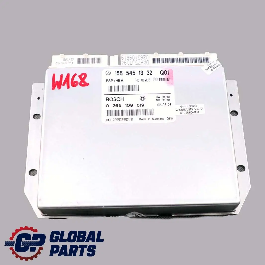 Mercedes-Benz A-Class W168 ESP BAS Control Unit Module ECU to with Part number A1685451332 Mercedes-Benz A-Class W168 ESP BAS Control Unit Module ECU - SKU A1685451332 - Part number A1685451332