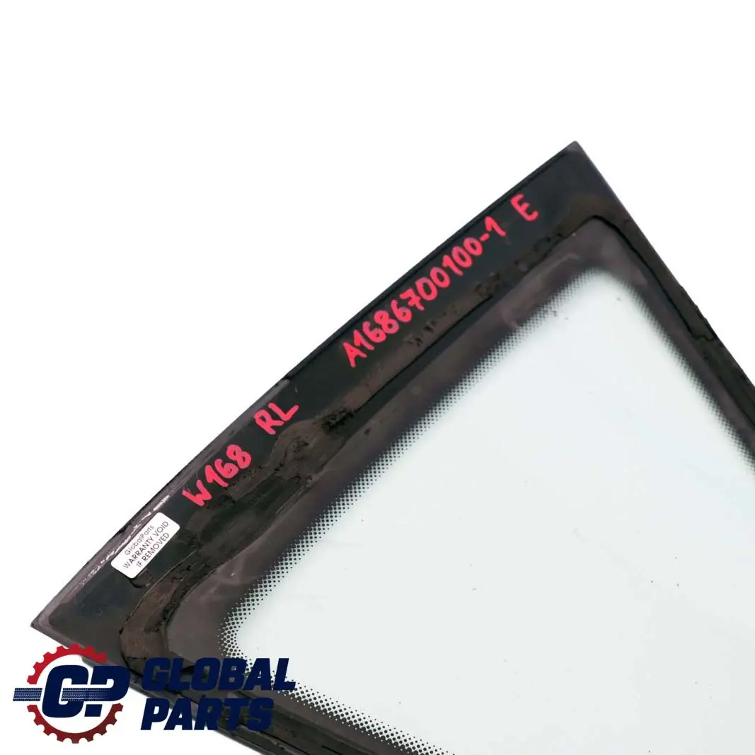 Cristal Ventana Trasera Izquierda AS2 para Mercedes W168 1 con número de pieza A1686700100 Mercedes W168 1 Cristal Ventana Trasera Izquierda AS2 - SKU A1686700100-1 - Número de pieza A1686700100