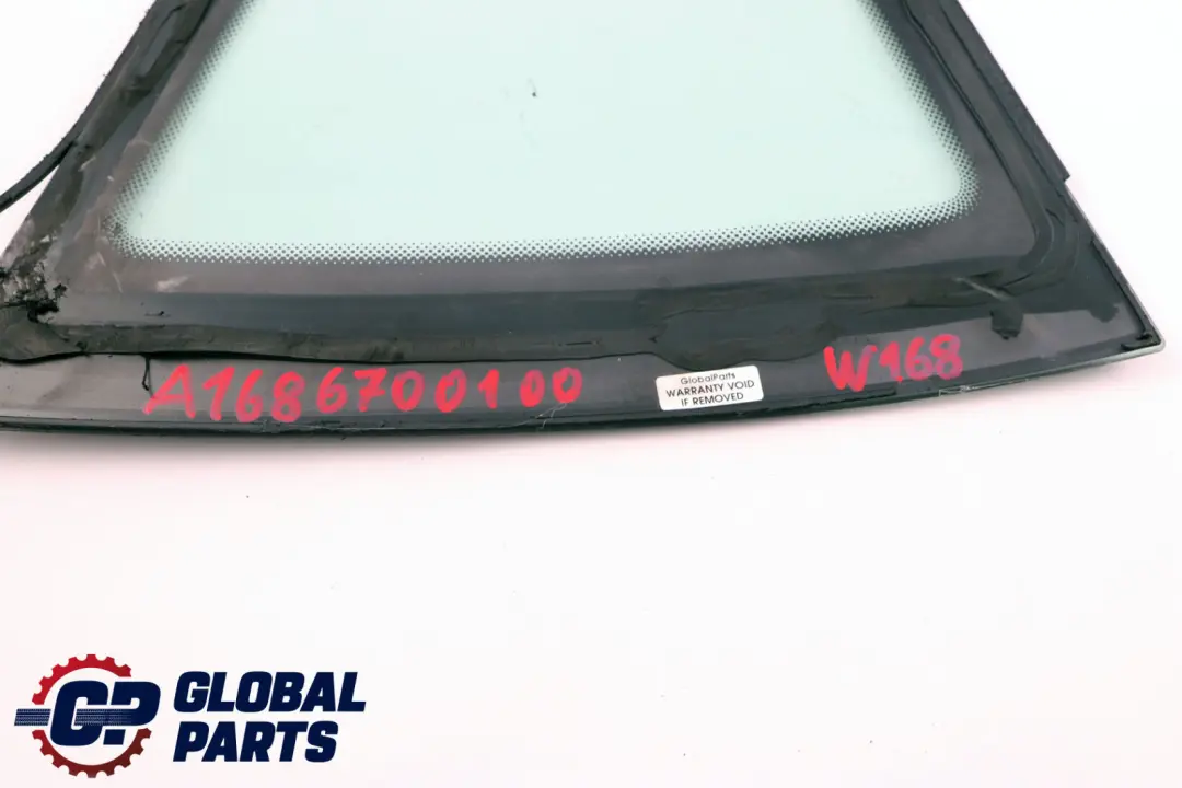 Mercedes-Benz A-Class W168 Rear Left N/S Quarter Window Glass AS2 to with Part number A1686700100 Mercedes-Benz A-Class W168 Rear Left N/S Quarter Window Glass AS2 - SKU A1686700100 - Part number A1686700100